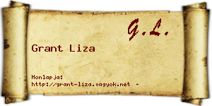 Grant Liza névjegykártya